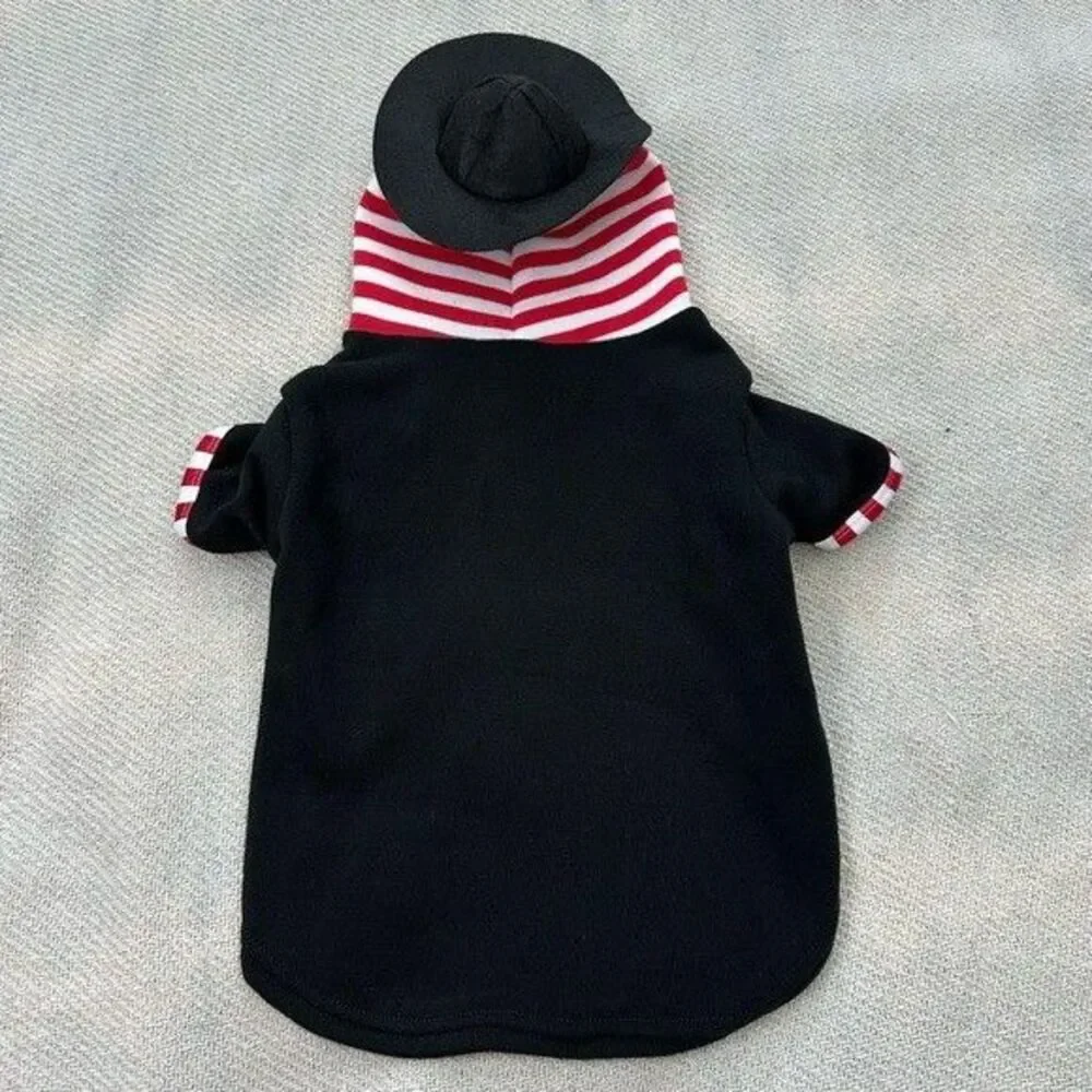 Pirate Dog Halloween Costume NEW Size Medium Black Puppy Pet Hoodie Hat Gift